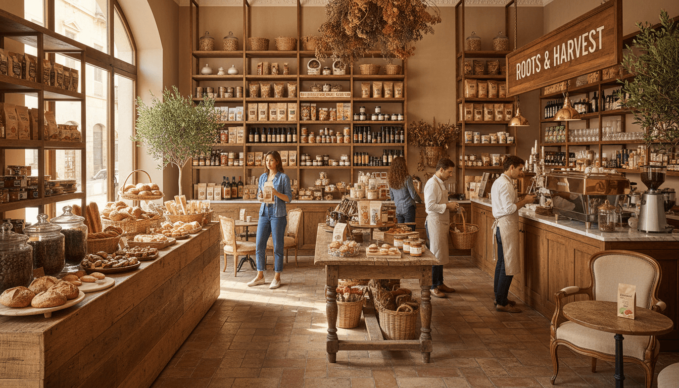 Coffee shop with custom wood display case