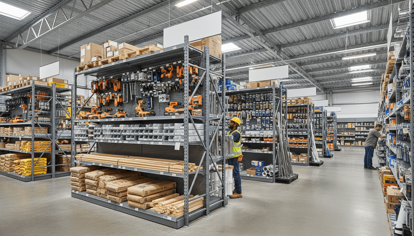 Wide view of bright retail space with tall cabinets