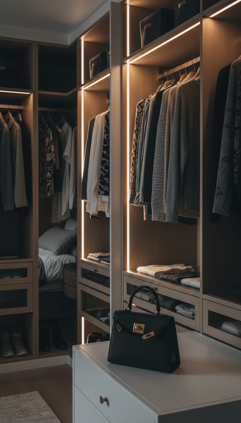 Boutique clothing store with custom built-in cabinets